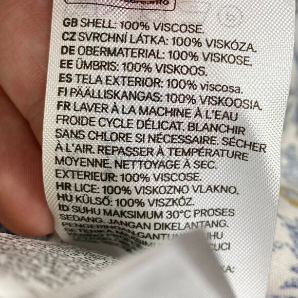 H&M Multi-Color Blue Cream Paisley Print Sheath Mini Dress Women's Size 8 - Picture 7 of 7